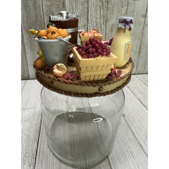 Vtg Old Virginia Candle Co Candle Capper Country with Bottle Glass Jar 6.5" Tall - Picture 3 of 16